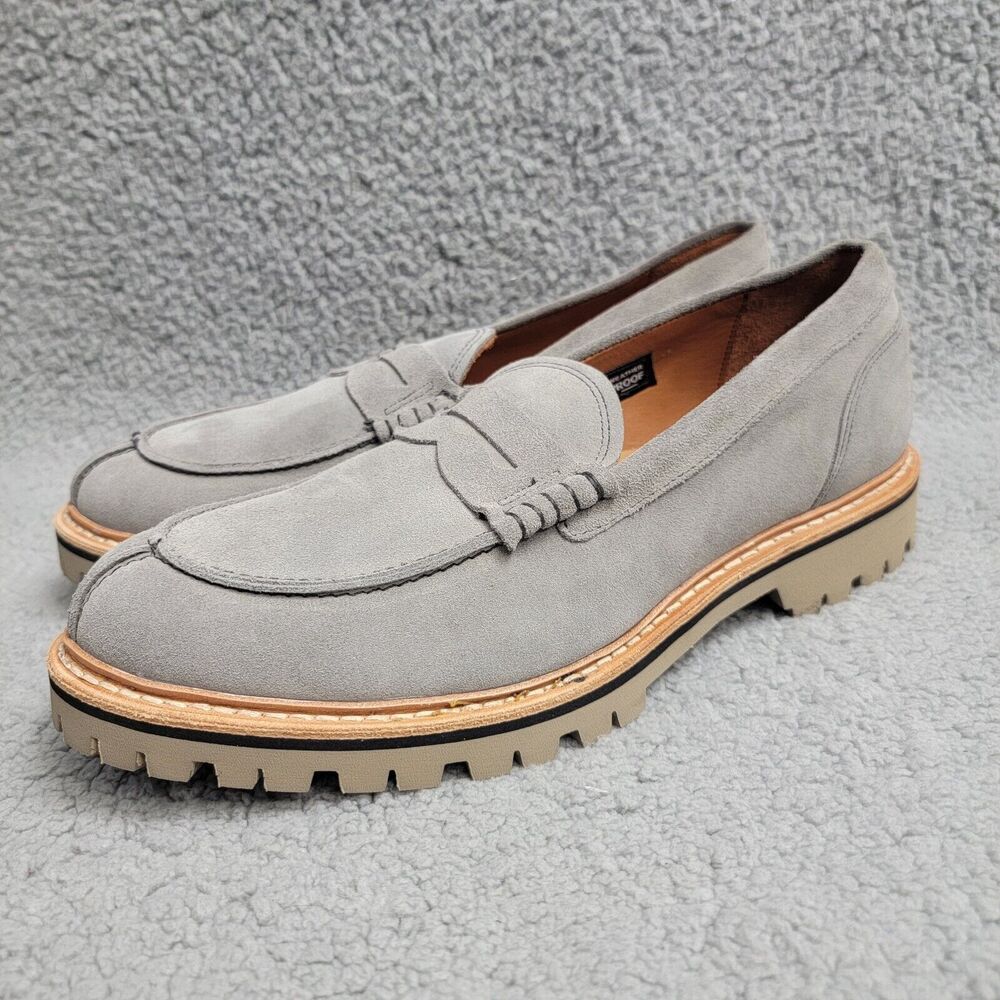Allen Edmond Freeport Weatherproof Suede Penny Loafer Men's 10 D Gray NWOB